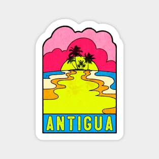 Antigua Groovy Sunset 70's Hippie Hippy Vintage Barbuda Sticker